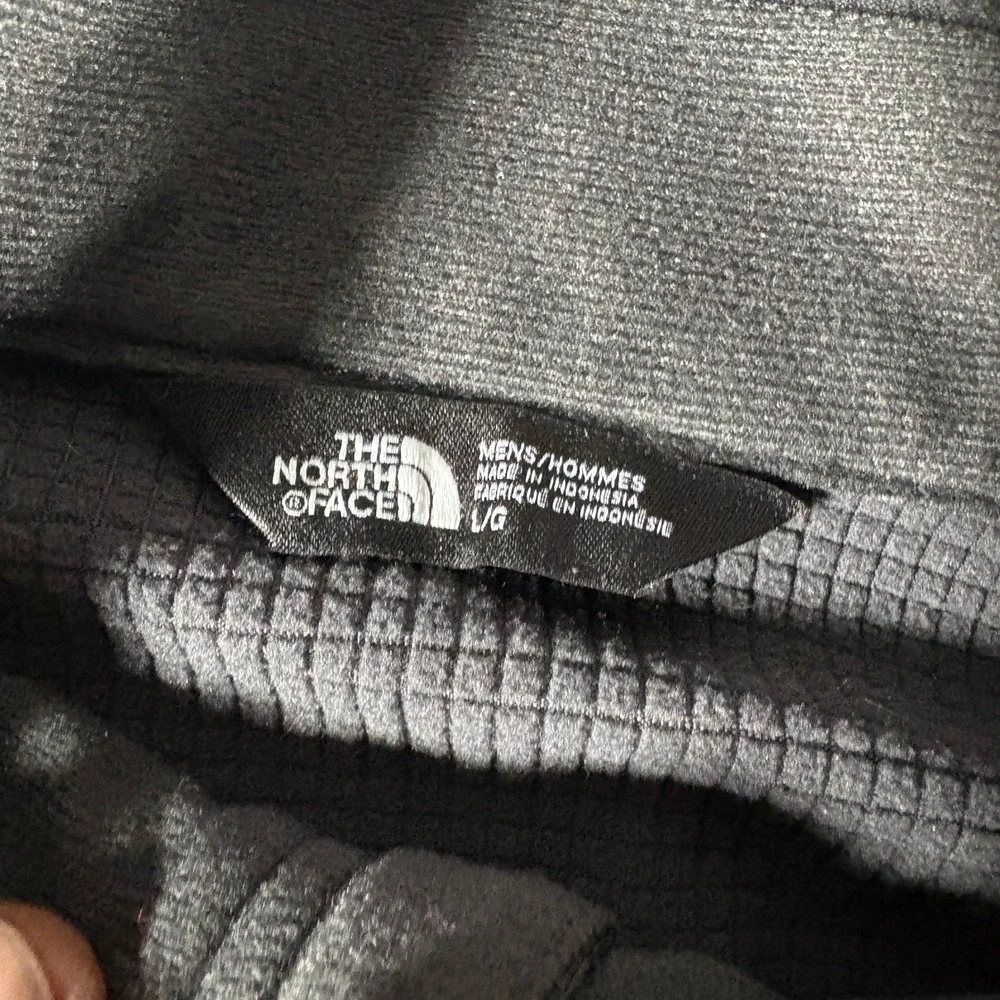 The North Face Fleece Jacket Mens Large Gray Full Zip Grid Tech Lightweight
